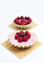 Cherry and raspberry tart