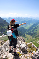 Bergsteiger im Alpstein - Alpen - Schweiz