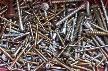 Nails and screws background