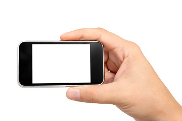 man hand holding the phone