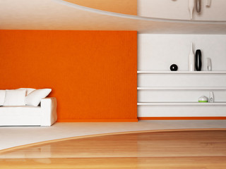 Interior design scene of living room