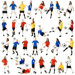 Fototapeta na wymiar Female soccer players