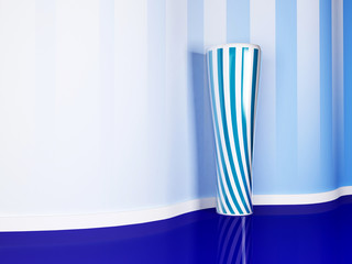 nice vase in the blue room