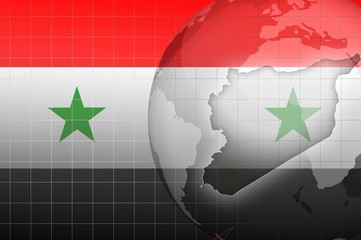 syria flag and map world news