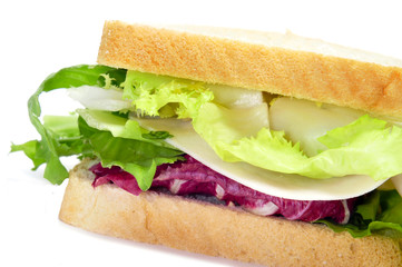 vegetables and turkey sandwich