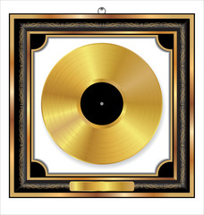 Obraz premium Gold Vinyl Disc award