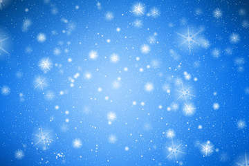 Obraz na płótnie Canvas Blue background with white snowflakes