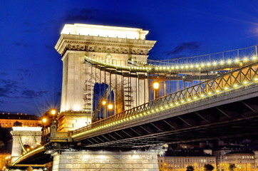Chain Bridge of Budapest city