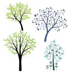 Obraz premium Decorative abstract trees set