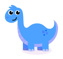 Cute blue Dinosaur isolated on white