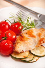 grilled chicken breast with cherry tomatoes