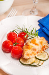 grilled chicken breast with cherry tomatoes