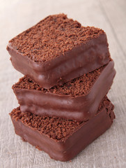 chocolate cake with candies