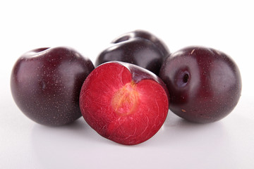 isolated red plum