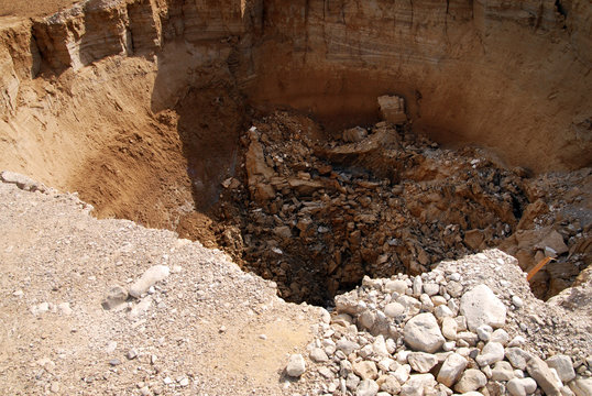Sinkhole in the Dead Sea area
