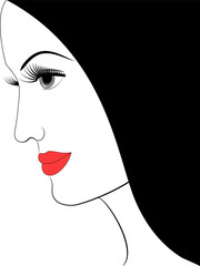 Woman's face in profile