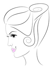 Woman's face in profile