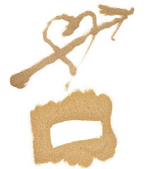 pile desert sand isolated on white backgrounds