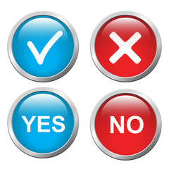3D button Yes and No, vector image
