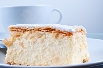 Cake Napoleon on table  close up