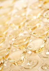 Wine glasses with champagne