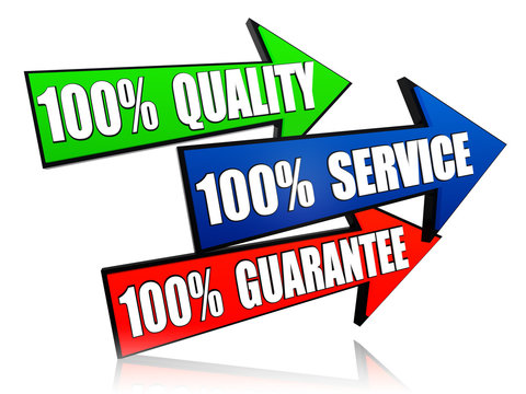 100 percents quality, service, guarantee