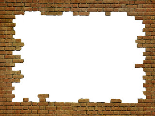 Brick wall grungy frame