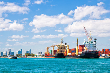 Fototapeta premium Container Hafen, Miami, Florida