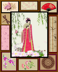 Chinese girl national patterns