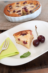 Clafouti frisch aufgeschnitten