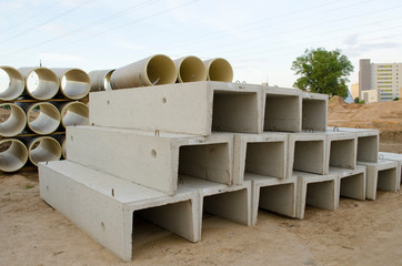 Concrete molds and plastic sewage pipes