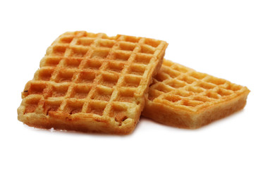 belgium waffles isolated on white