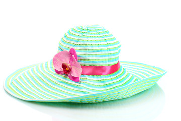 Beautiful summer woman hat isolated on white background