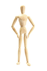 wooden mannequin isolated on white