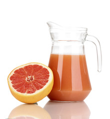 Grapefruit juice and grapefruit isolated on white