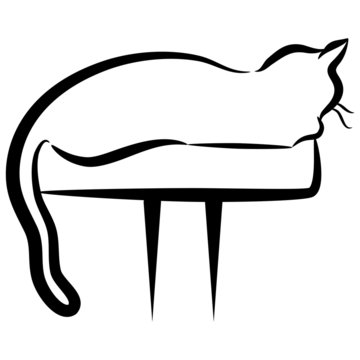recommend clip art: Abstract Elegant Cat Sitting on Perch