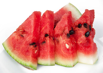 Slice of watermelon on a white background