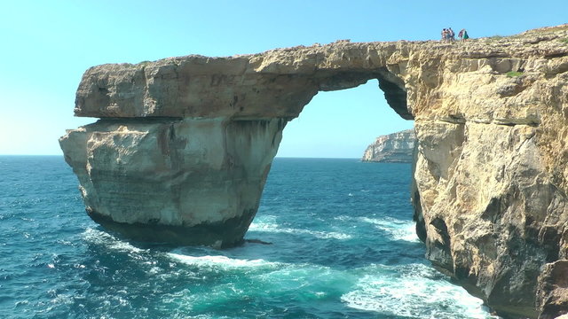 Azure Window, famous stone arch on Gozo Island, Malta