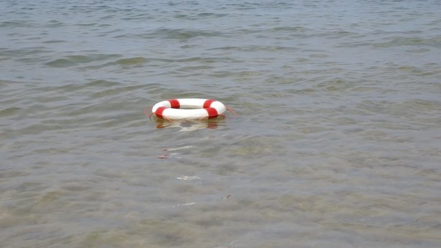 red and white rescue wheel