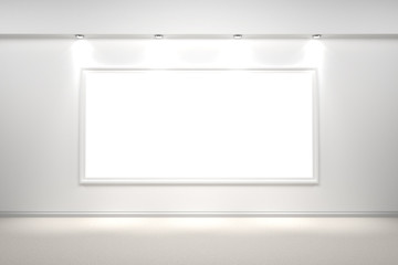 Obraz premium weißer Bilderrahmen beleuchtet