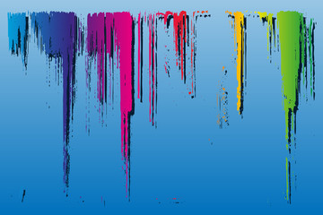 glass with colored streaks of paint