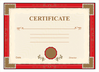 certificate, diploma for print vector