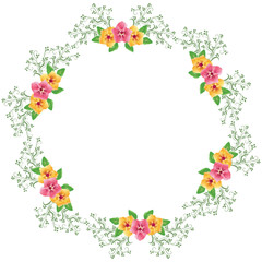 Flowers round frame