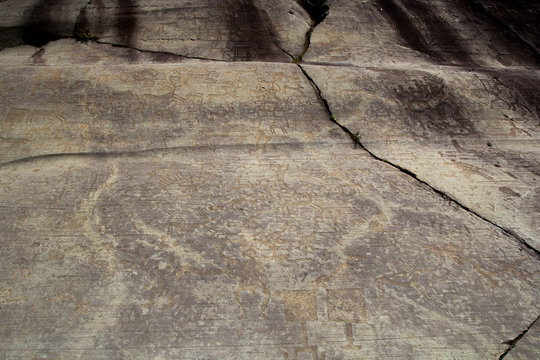 Rock Drawings in Valcamonica, Italy