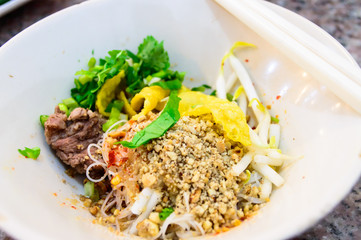 Delicious cuisine dry noodle, thai style.