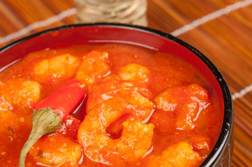 Hot Chinese prawns