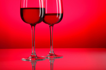 Glasses with wine