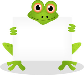 frog with blank sign