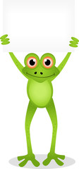 frog with blank sign