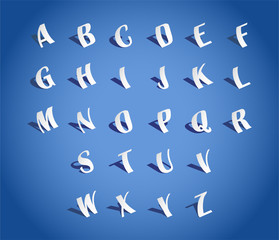 Alphabet font, cut of paper - illustration